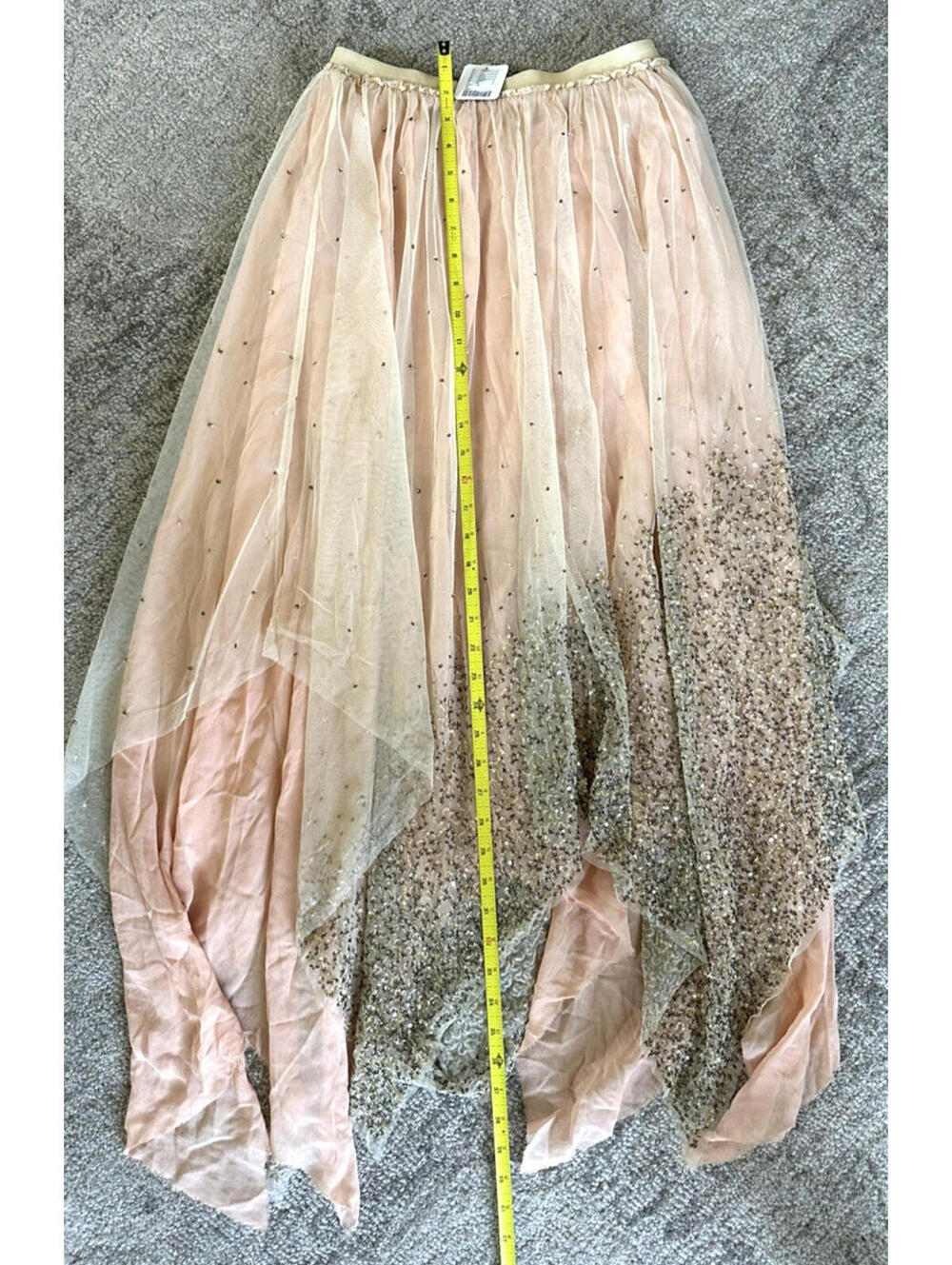 Free People NWT Sequins Midi Layered Skirt, Pink/Rose, Boho Style size XS - Picture 4 of 9